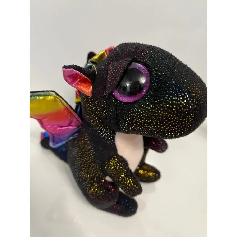 TY Beanie Boos ANORA BLACK RAINBOW DRAGON 9